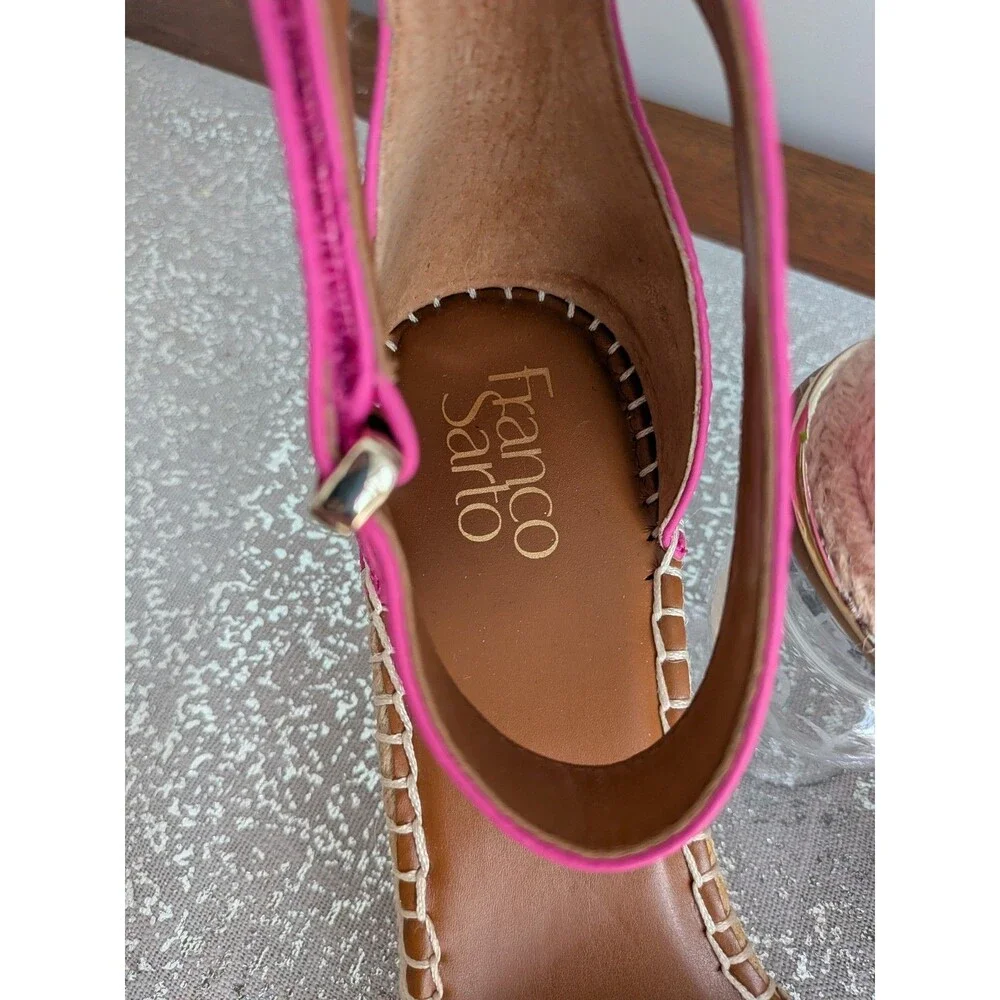 Pink Espadrille Wedge Sandals - Women